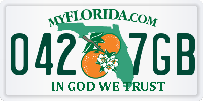 FL license plate 0427GB