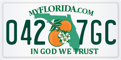 FL license plate 0427GC