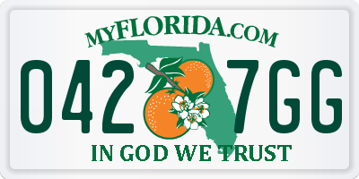 FL license plate 0427GG