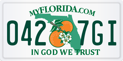 FL license plate 0427GI