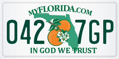 FL license plate 0427GP