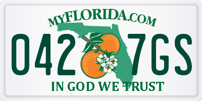 FL license plate 0427GS