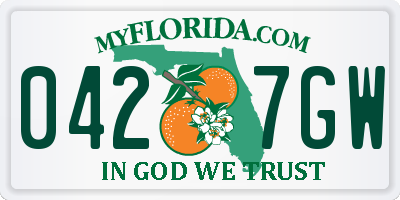 FL license plate 0427GW