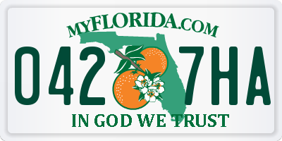 FL license plate 0427HA