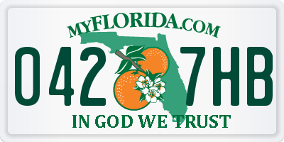 FL license plate 0427HB