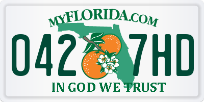 FL license plate 0427HD