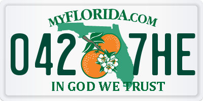 FL license plate 0427HE