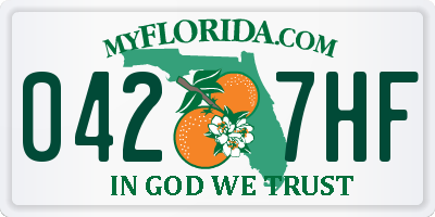 FL license plate 0427HF