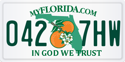 FL license plate 0427HW