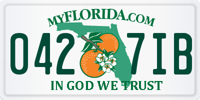 FL license plate 0427IB