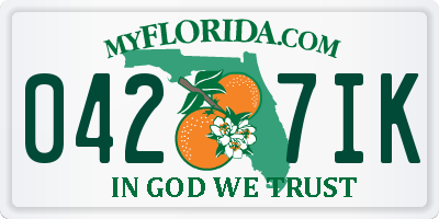 FL license plate 0427IK