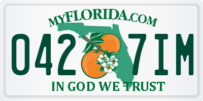 FL license plate 0427IM