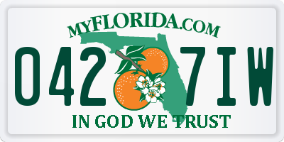 FL license plate 0427IW