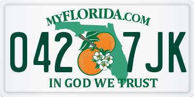 FL license plate 0427JK