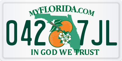 FL license plate 0427JL