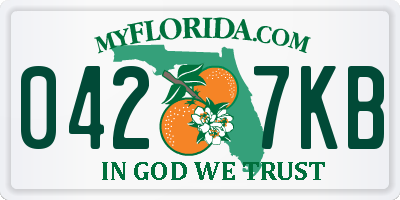FL license plate 0427KB
