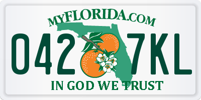 FL license plate 0427KL