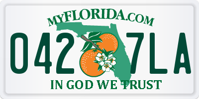 FL license plate 0427LA