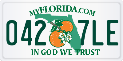 FL license plate 0427LE
