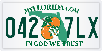 FL license plate 0427LX