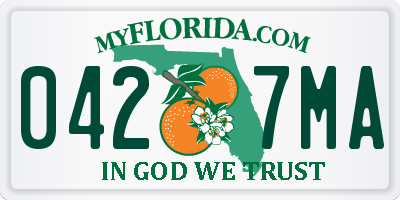 FL license plate 0427MA