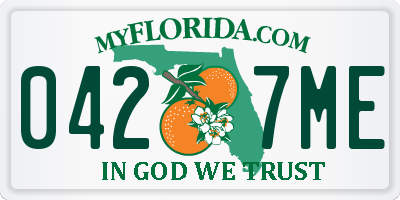 FL license plate 0427ME