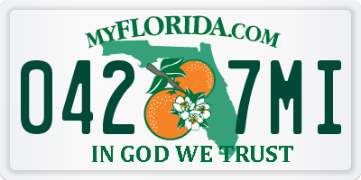 FL license plate 0427MI
