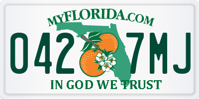 FL license plate 0427MJ