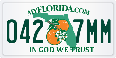 FL license plate 0427MM