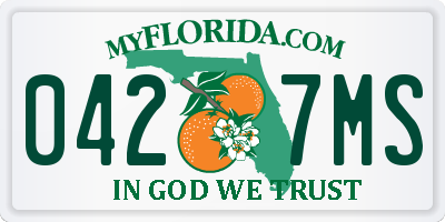 FL license plate 0427MS