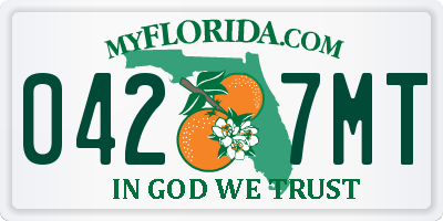 FL license plate 0427MT