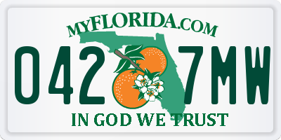 FL license plate 0427MW