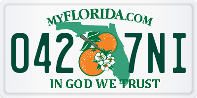 FL license plate 0427NI