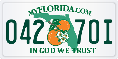FL license plate 0427OI