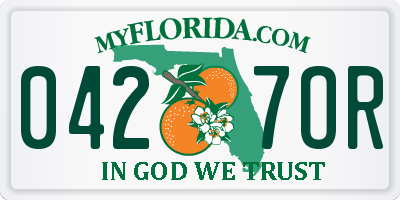 FL license plate 0427OR