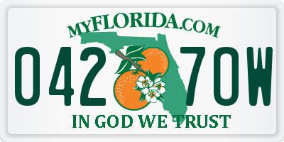 FL license plate 0427OW