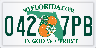 FL license plate 0427PB