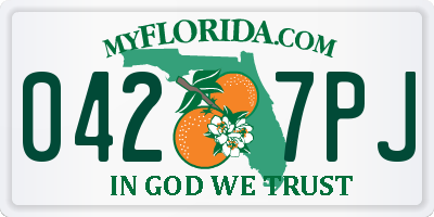 FL license plate 0427PJ