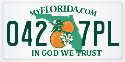 FL license plate 0427PL