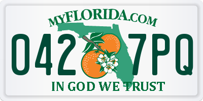 FL license plate 0427PQ