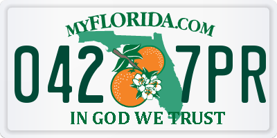 FL license plate 0427PR