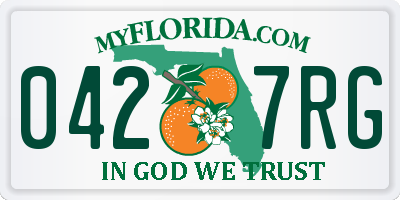 FL license plate 0427RG