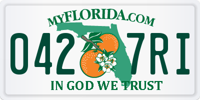 FL license plate 0427RI