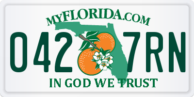 FL license plate 0427RN