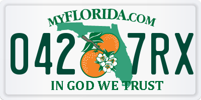 FL license plate 0427RX