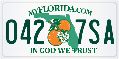 FL license plate 0427SA