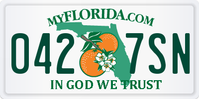 FL license plate 0427SN