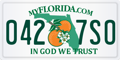 FL license plate 0427SO