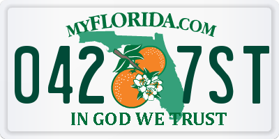 FL license plate 0427ST