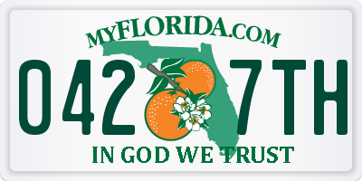 FL license plate 0427TH
